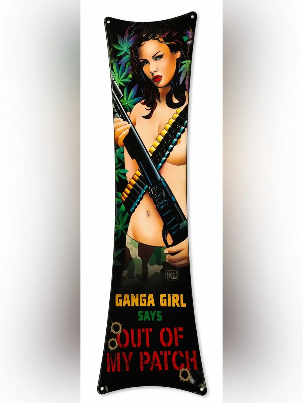 NEW Large Ganga Girl Graphic Skate Deck Steel Metal Sign